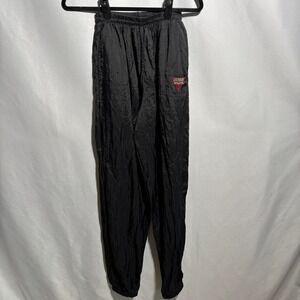 VTG Guess Sport USA Made Black Nylon Track Pants M High Rise Logo Streetwear‎